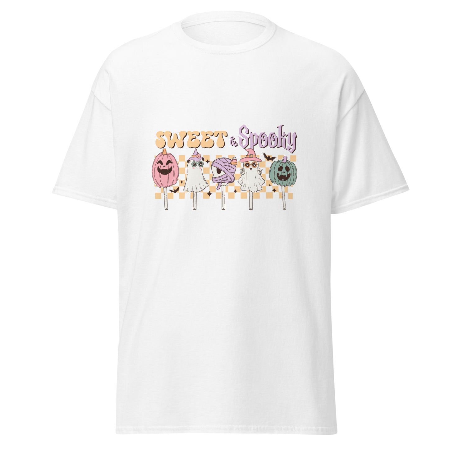 Dulce y espeluznante, camiseta de algodón pesado de estilo suave con diseño de Halloween