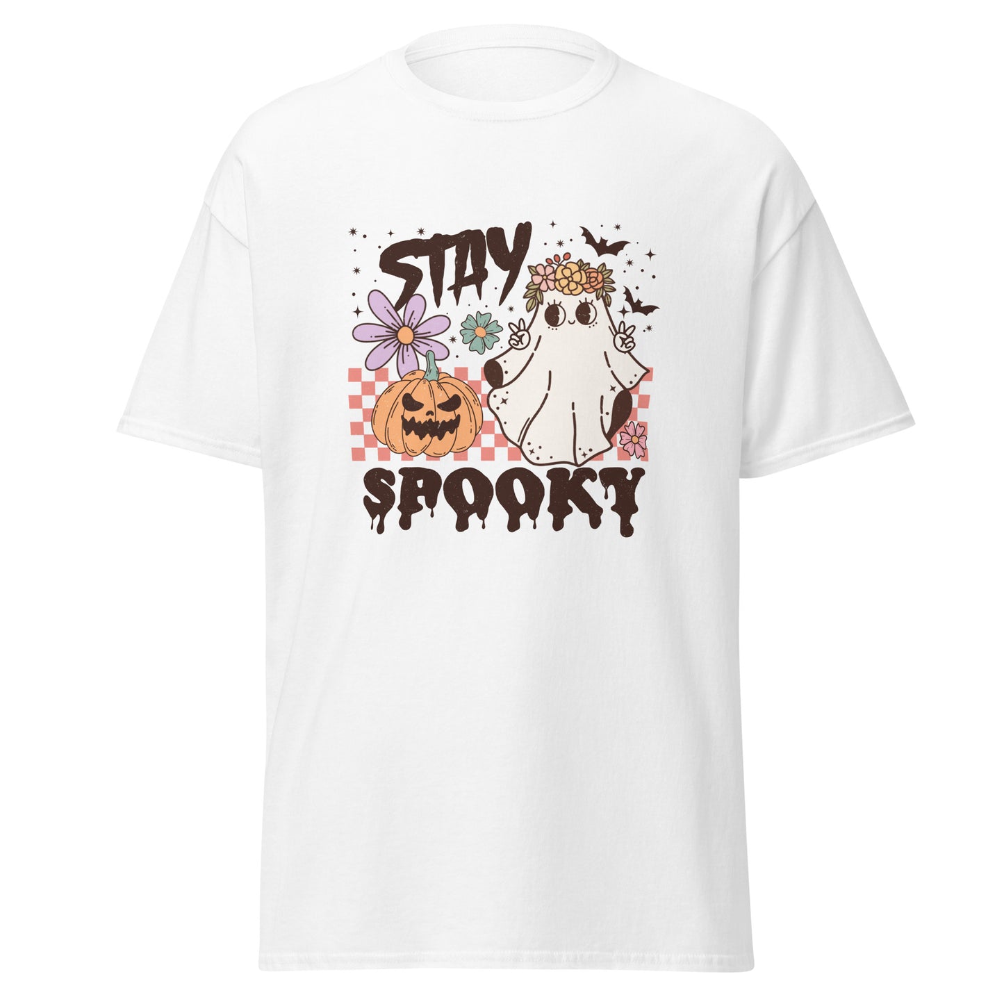 Stay Spooky, camiseta de algodón pesado de estilo suave con diseño de Halloween