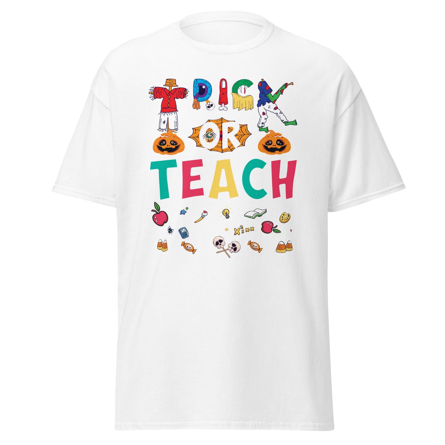 School Teacher Trick or Teach , Halloween Design Soft Style Heavy Cotton T-Shirt