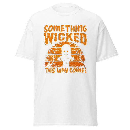 Etwas Böses kommt auf diese Weise, Halloween-Design, weiches T-Shirt aus schwerer Baumwolle