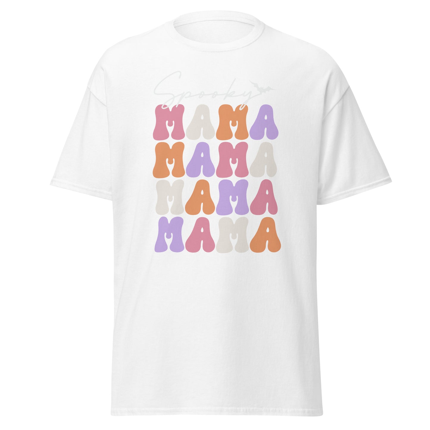 SPOOKY MAMA, Camiseta de algodón pesado de estilo suave con diseño de Halloween