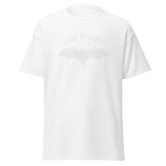 Stay Spooky Bat Moon, Halloween-Design, weiches T-Shirt aus schwerer Baumwolle