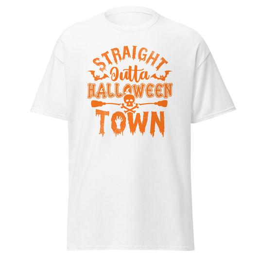 Straight Outta Halloween Town, camiseta de algodón pesado de estilo suave con diseño de Halloween