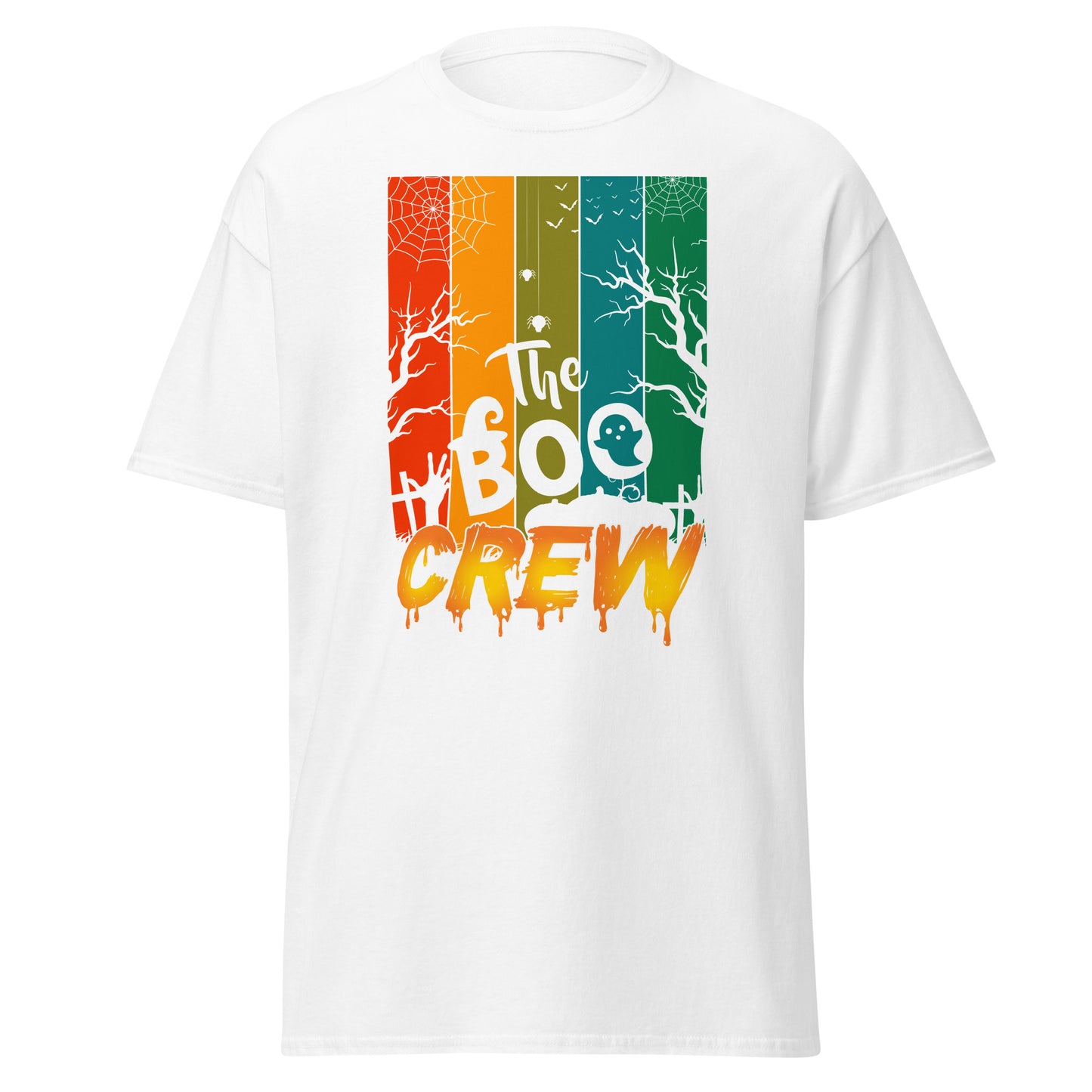 THE BOO CREW, Camiseta de algodón pesado de estilo suave con diseño de Halloween