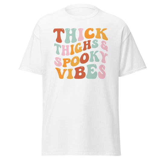 Thick Thighs & Spooky Vibes , Halloween Design Soft Style Heavy Cotton T-Shirt