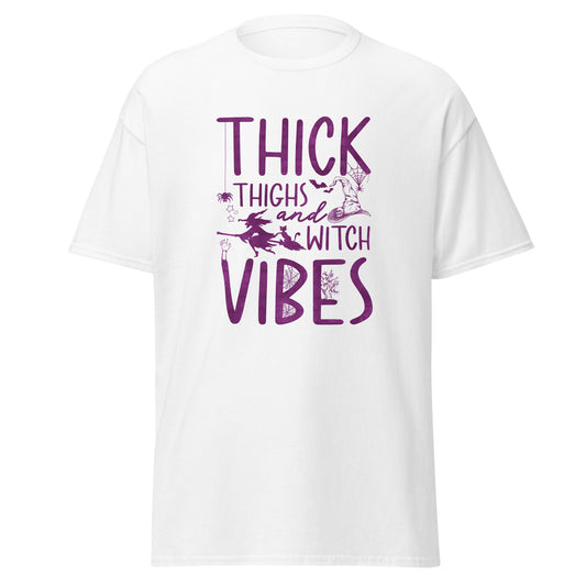 Thick Thighs And Witch Vibes , Halloween Design Soft Style Heavy Cotton T-Shirt