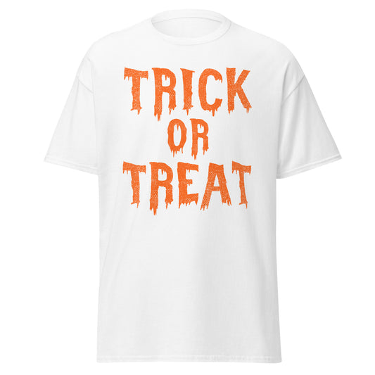 Truco o trato, camiseta de algodón pesado de estilo suave con diseño de Halloween