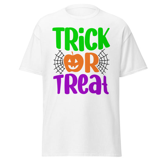 Truco o trato, camiseta de algodón pesado de estilo suave con diseño de Halloween