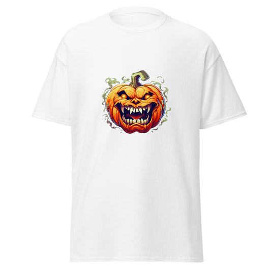 Calabaza de Halloween de acuarela, camiseta de algodón pesado de estilo suave con diseño de Halloween