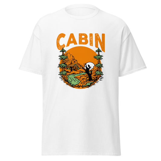 What Happens in The Cabin Stays in The Cabin, Halloween-Design, weiches T-Shirt aus schwerer Baumwolle