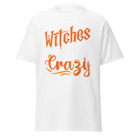 Witches Be Crazy, camiseta de algodón pesado de estilo suave con diseño de Halloween