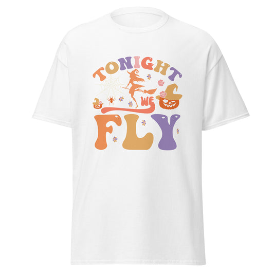 Hexen heute Abend fliegen wir, T-Shirt aus weicher Baumwolle im Halloween-Design