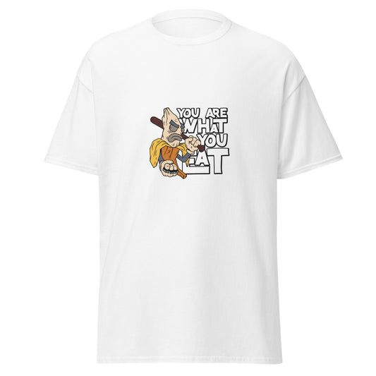 Du bist, was du isst, Halloween-Design, weiches T-Shirt aus schwerer Baumwolle