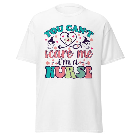 You can't scare me i'm a Nurse , Halloween Design Soft Style Heavy Cotton T-Shirt