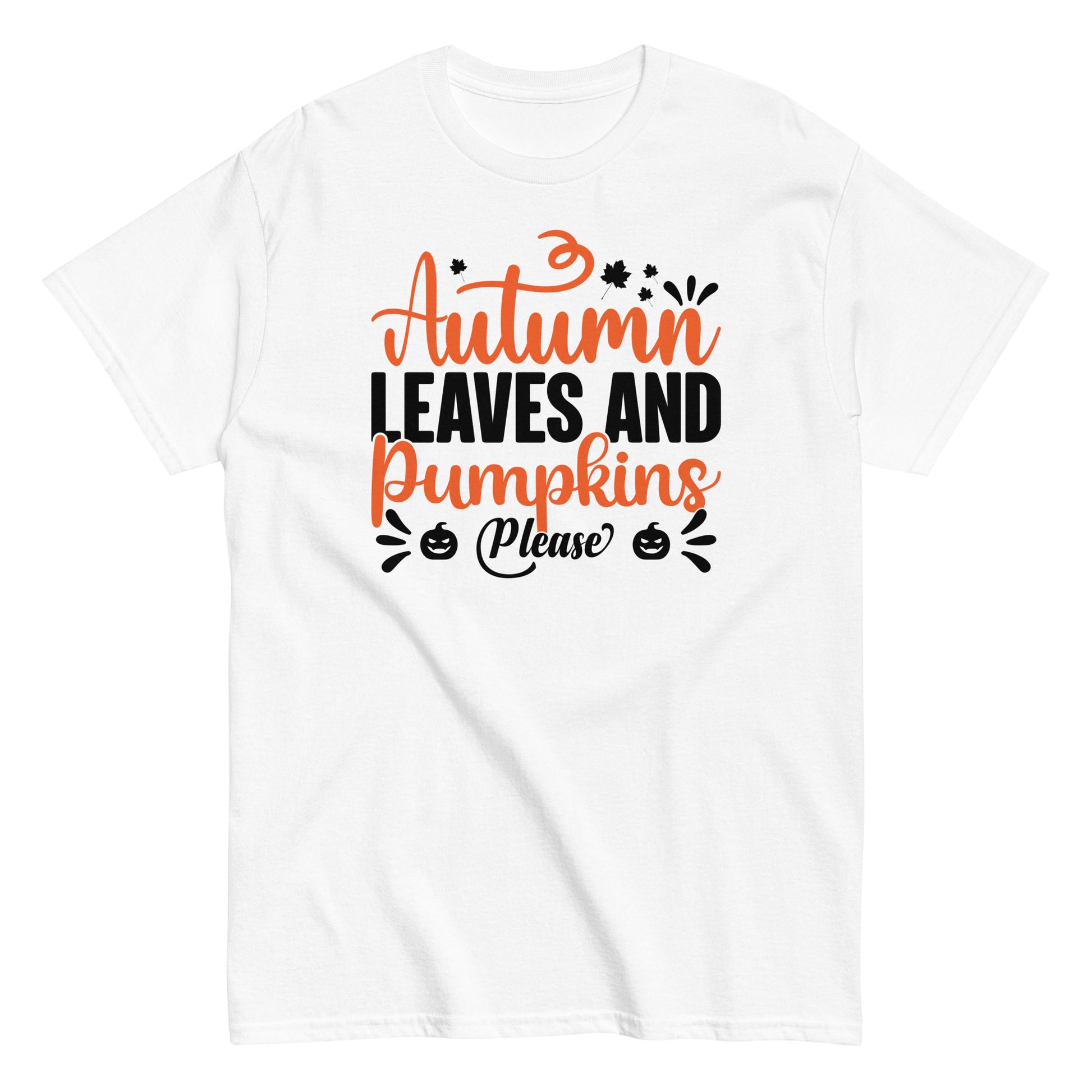 Harvest Delight: Halloween Tee - Autumn Leaves & Pumpkins