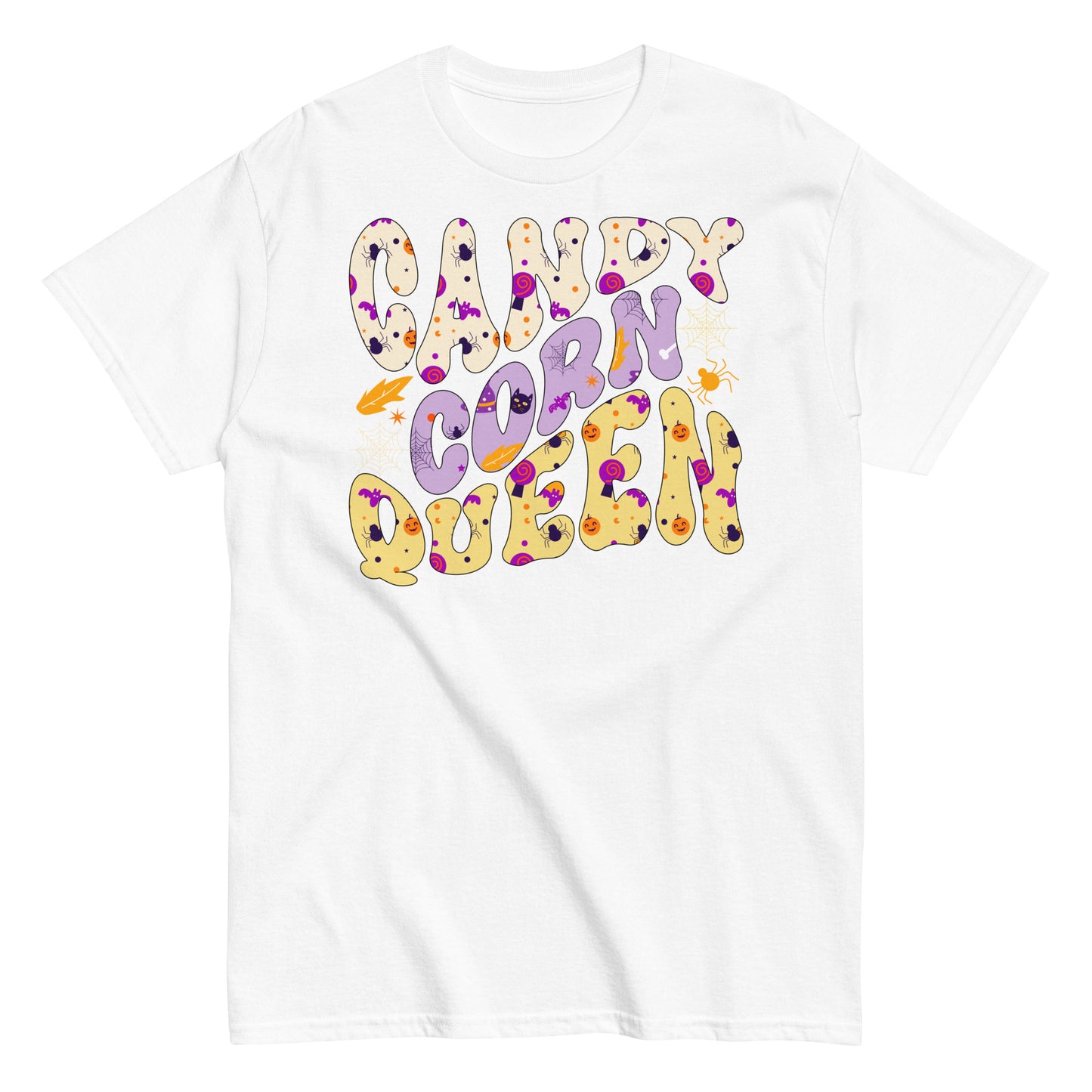 Candy Corn Queen Halloween: Soft Tee Royalty