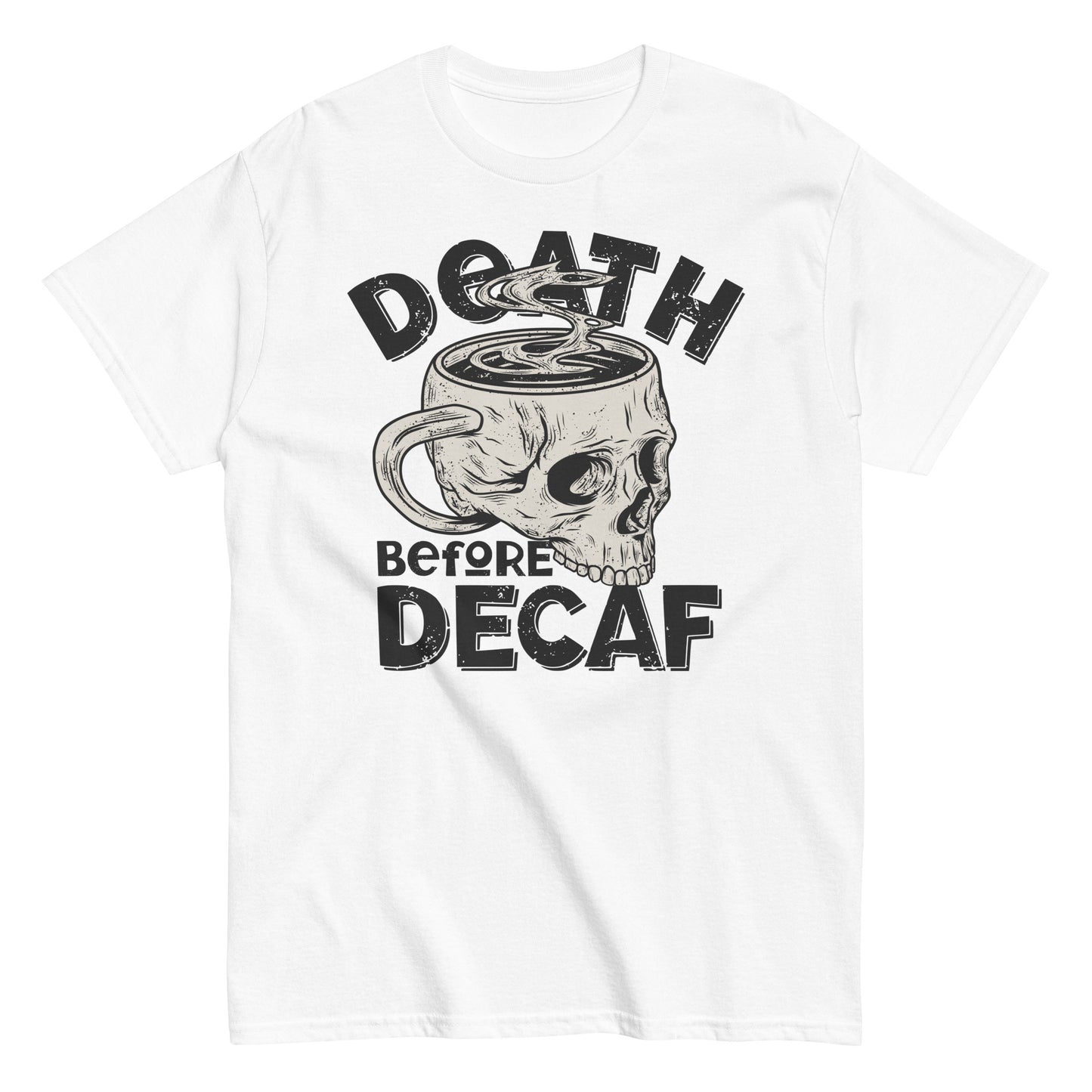 Death Before Decaf: Stylish Halloween Tee