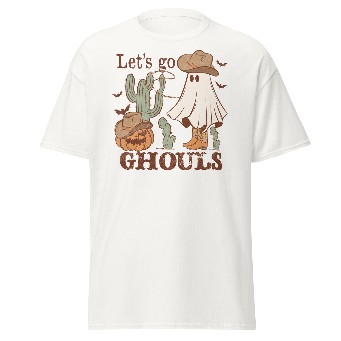 Let s go ghouls, camiseta de algodón pesado de estilo suave con diseño de Halloween