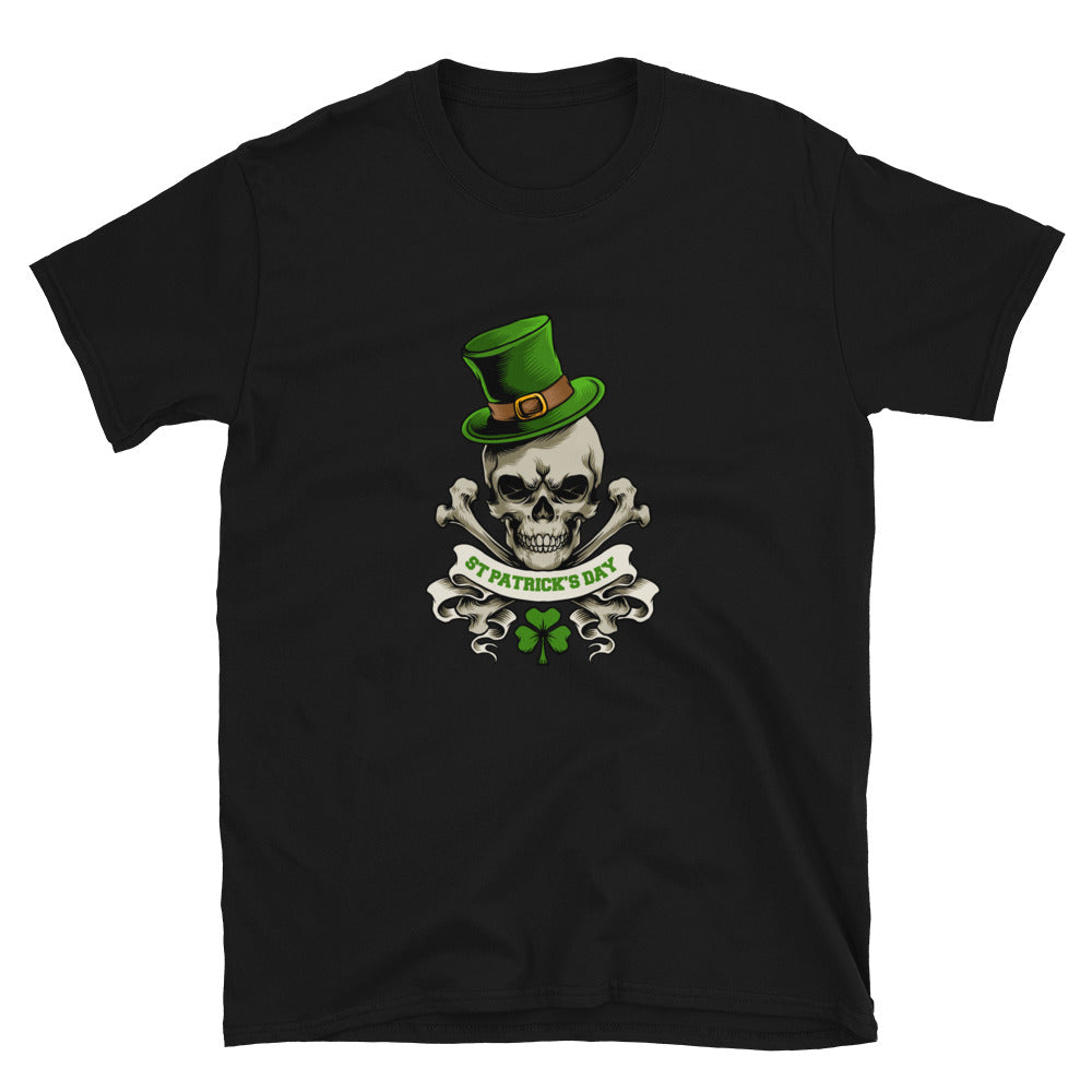 Día de San Patricio Calavera y hueso cruzado Fit Camiseta unisex Softstyle