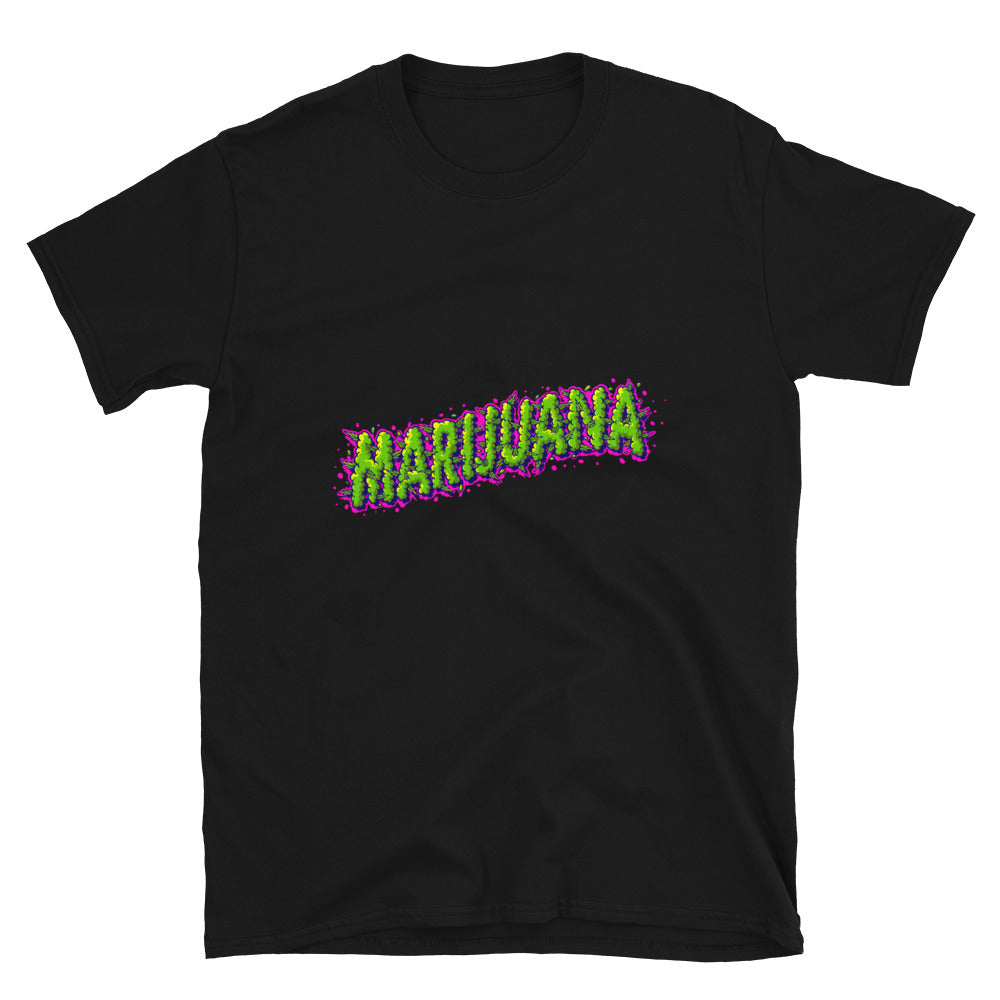 Texto de letras de marihuana efecto de hierba de humo Fit Camiseta unisex Softstyle