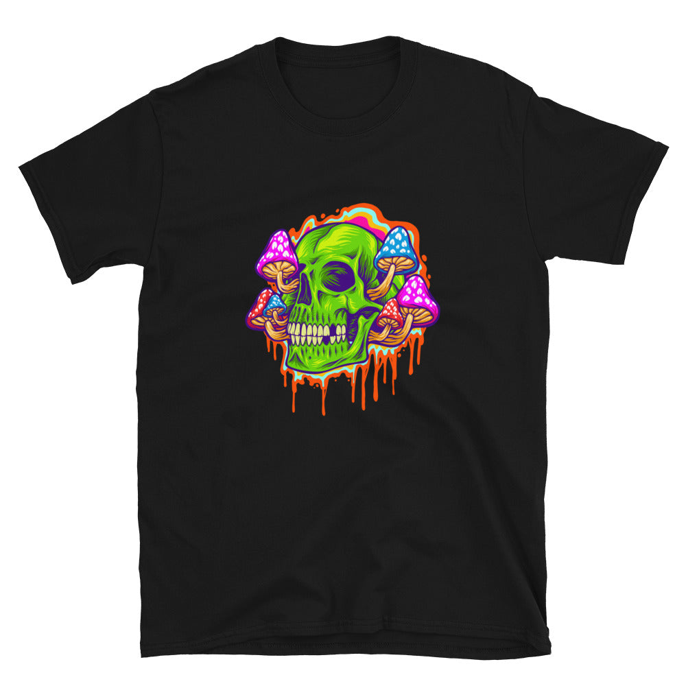 Psychedelic head skull with mushrooms Fit Unisex Softstyle T-Shirt