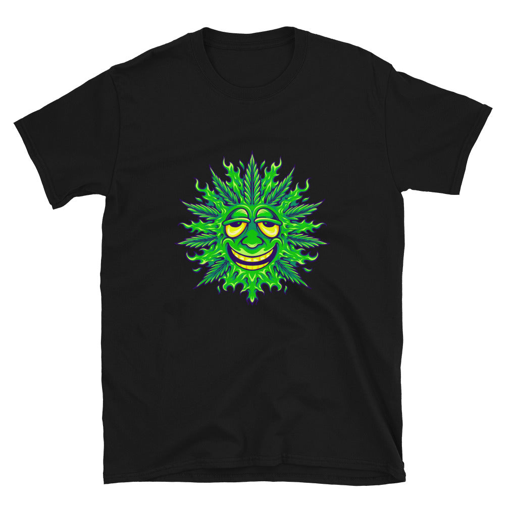 Hoja de hierba linda sonrisa emoji Fit Unisex Softstyle Camiseta