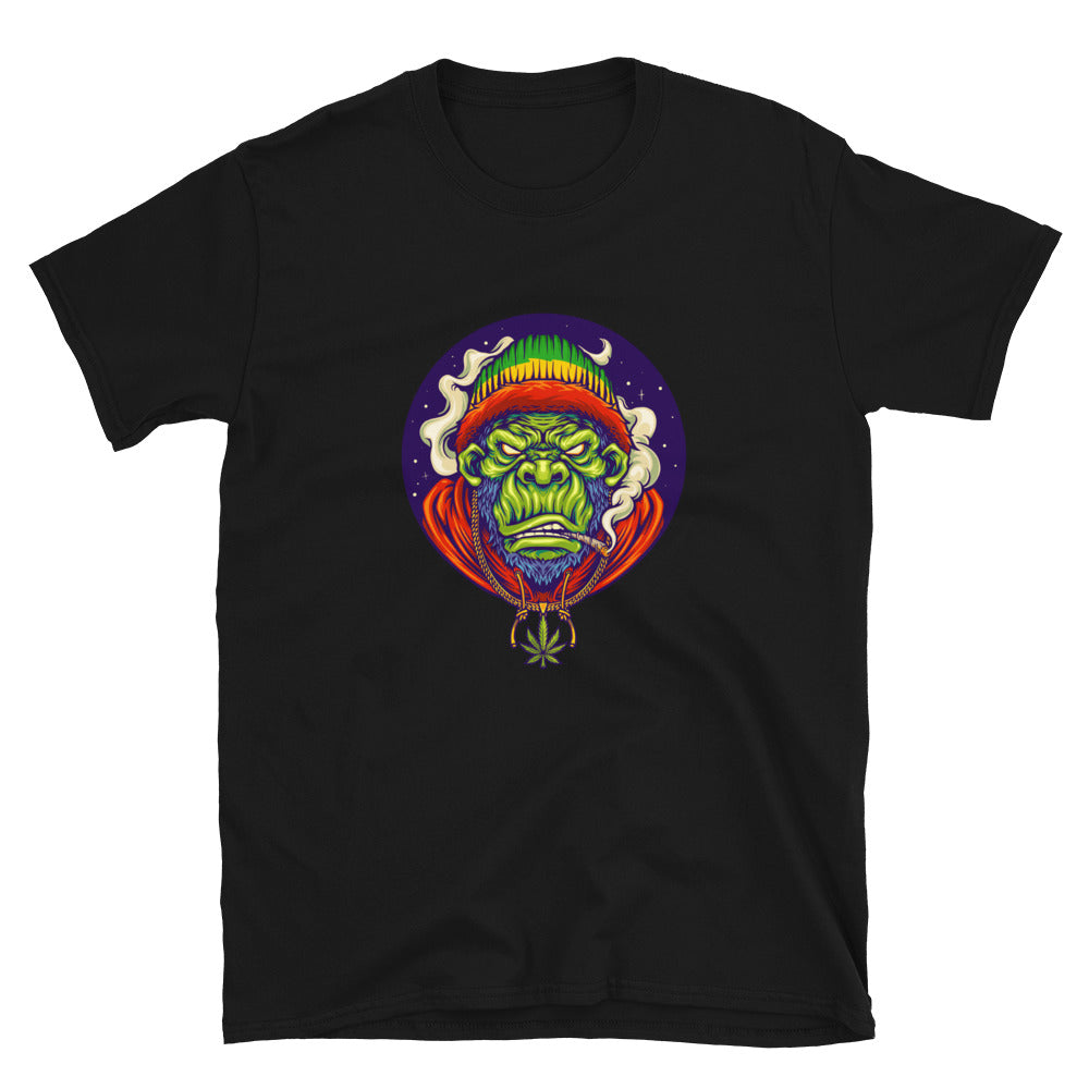 Rasta Gorilla Hip Hop raucht Gras Cannabis Halskette Fit Unisex Softstyle T-Shirt