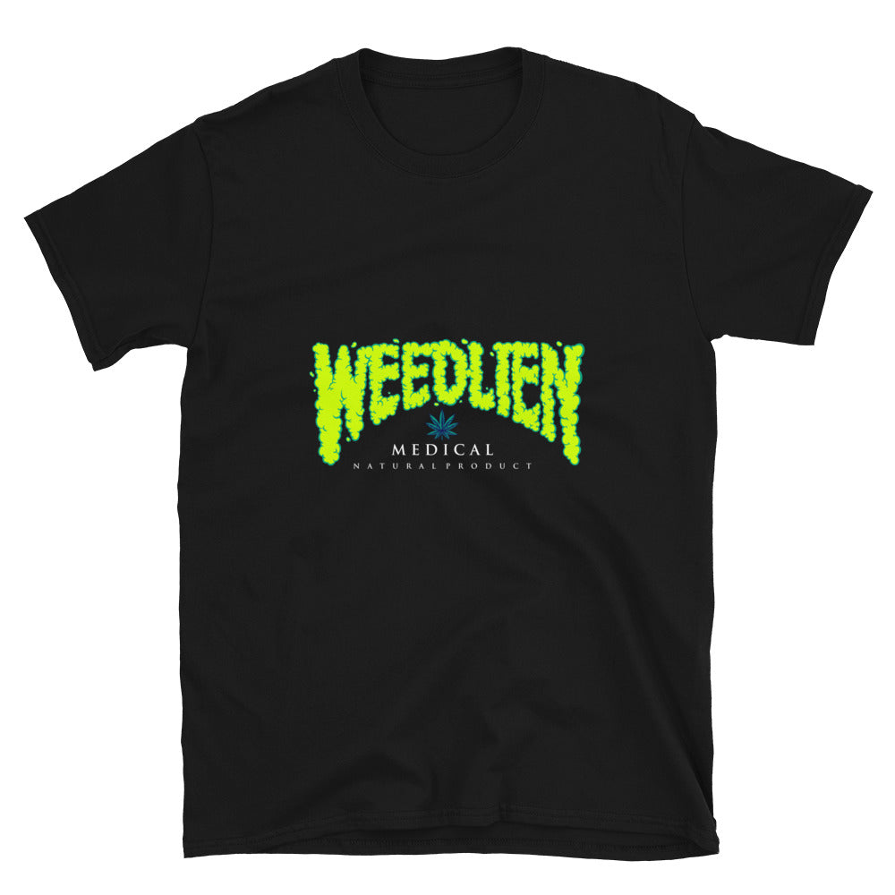 Weed Alien Wort Schriftzug Typografie HandDrawn Fit Unisex Softstyle T-Shirt