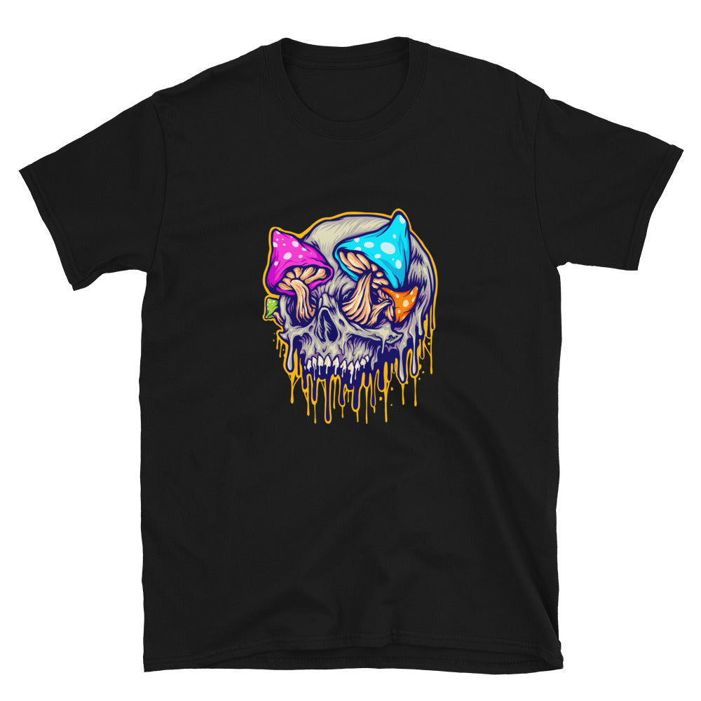 Scary skull mushrooms melted colorful Fit Unisex Softstyle T-Shirt