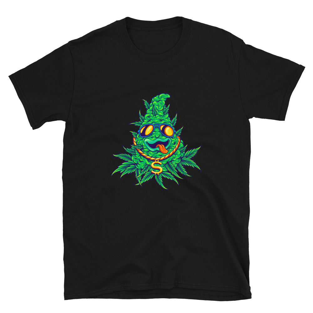 Weed leaf with sunglasses Fit Unisex Softstyle T-Shirt