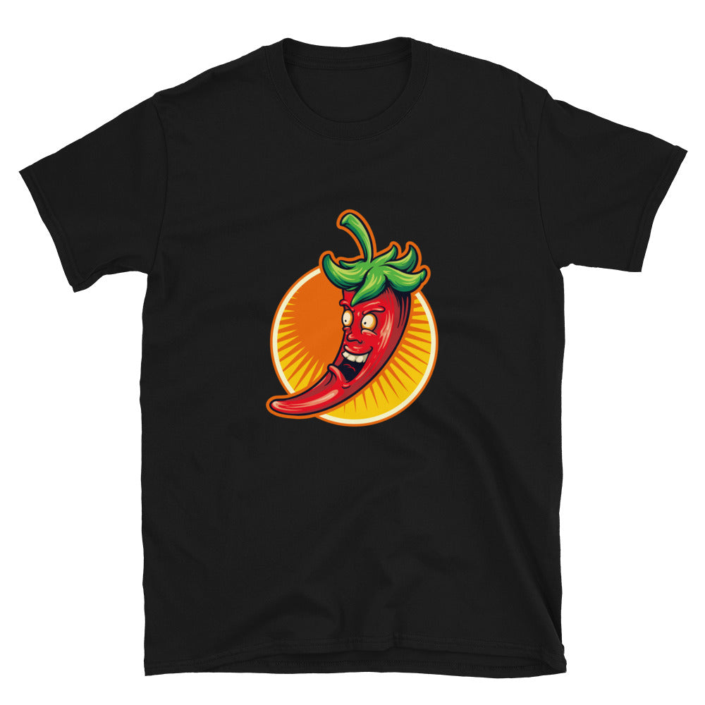 Red Chili Flavour Maskottchen Logo Fit Unisex Softstyle T-Shirt