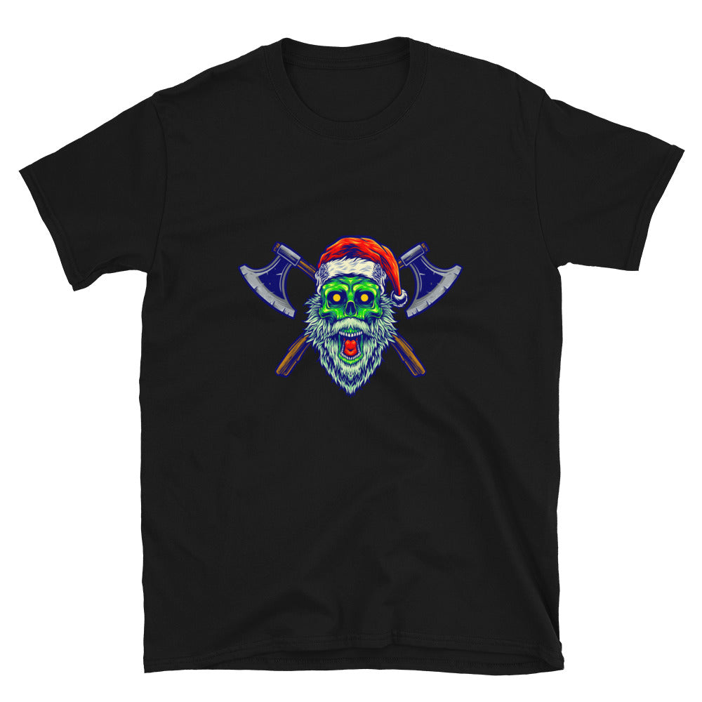 Wood Working Axe Skull Merry Christmas Fit Unisex Softstyle T-Shirt