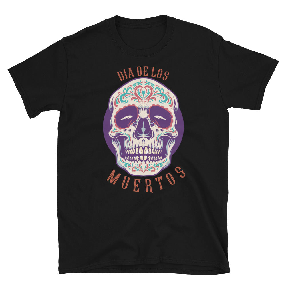 Mexikanisches Zuckerschädel Dia De Los Muertos Fit Unisex Softstyle T-Shirt