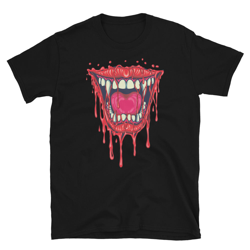 Lips Vampire Melting Bloody Fit Unisex Softstyle T-Shirt