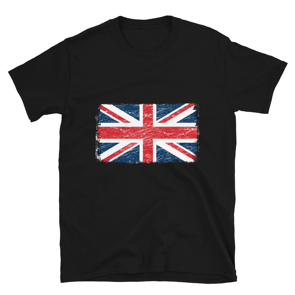 Unisex-Softstyle-T-Shirt mit UK-Flagge, Grunge-Passform