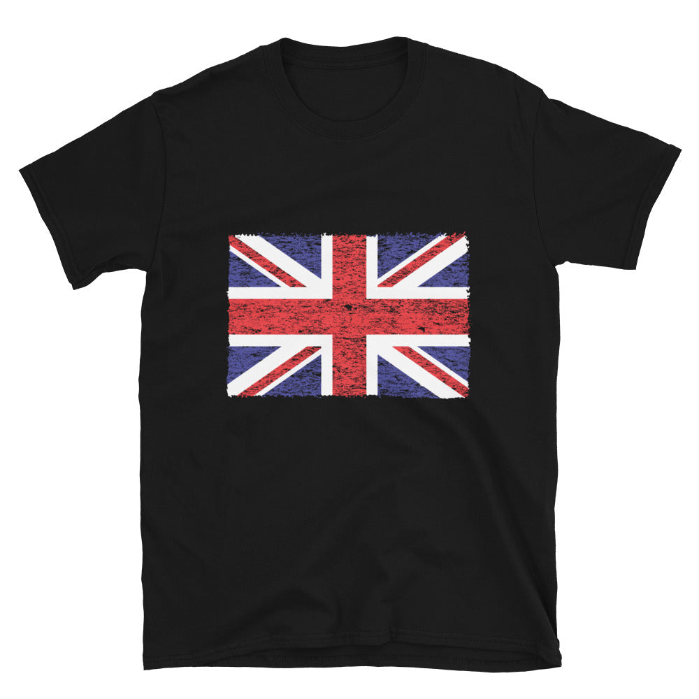 Distressed 2 Fit Unisex-Softstyle-T-Shirt mit UK-Flagge