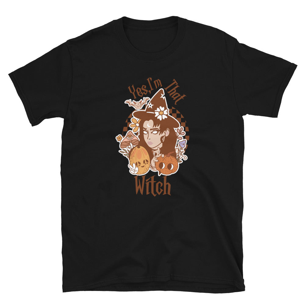 Sí, soy esa bruja, retro Halloween Fit Unisex Softstyle camiseta