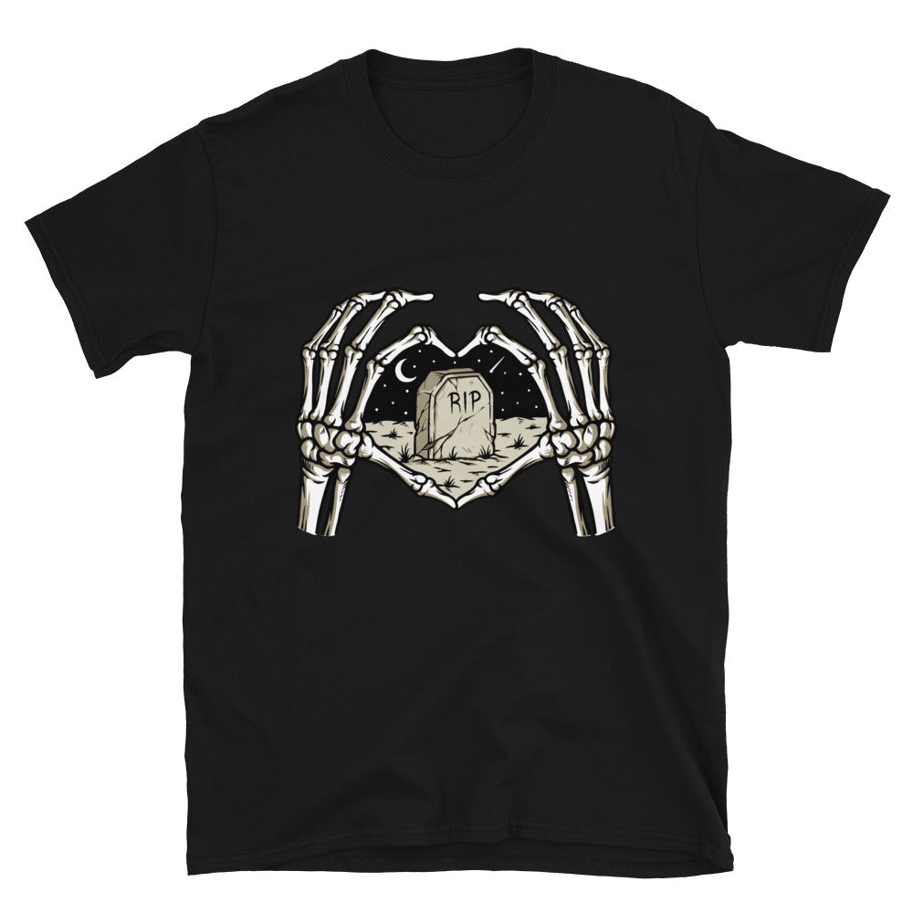 Skull Hand Love Cemetery Fit Camiseta unisex de estilo suave