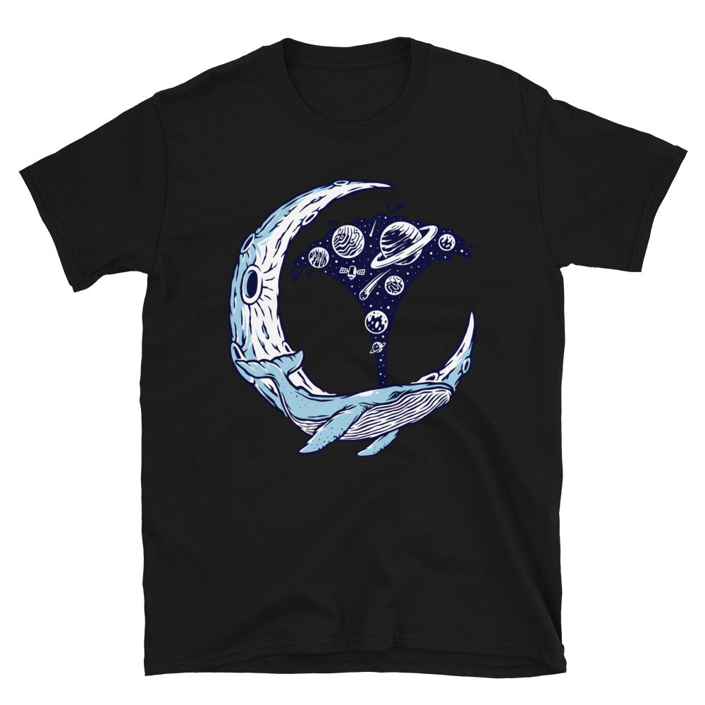 Wal, Mond und das Universum Fit Unisex Softstyle T-Shirt