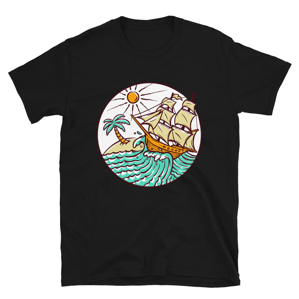 Ansichten von Segelschiffen Fit Unisex Softstyle T-Shirt