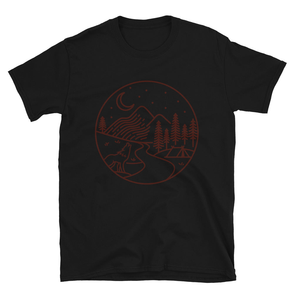 Blick auf den Berg bei Nacht Fit Unisex Softstyle T-Shirt