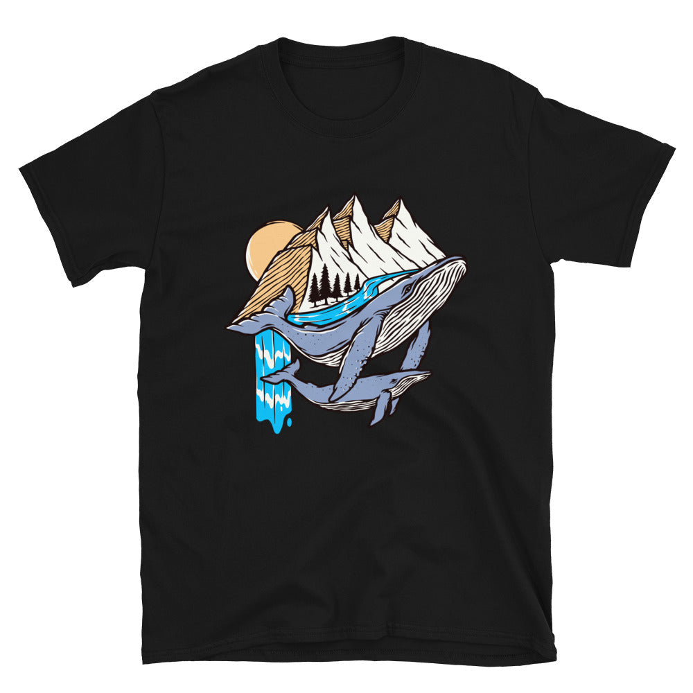 Whale And Mountain Fit Unisex Softstyle T-Shirt