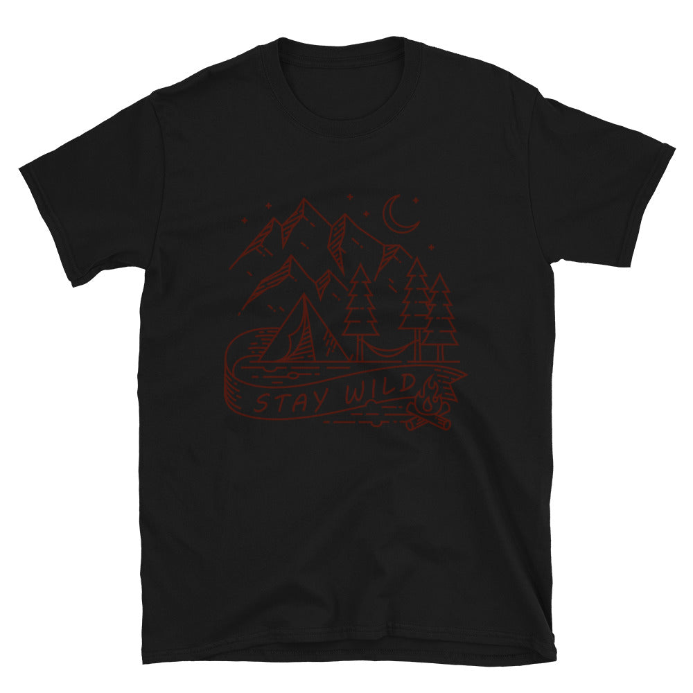 Bleiben Sie wild, Camping in the Mountain Fit Unisex Softstyle T-Shirt