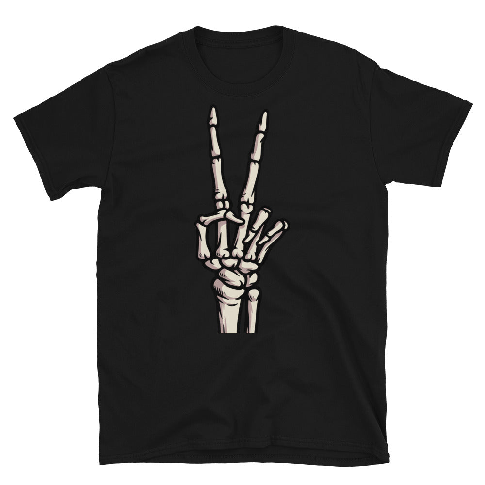 Peace-Zeichen, Skeletthand Fit Unisex Softstyle T-Shirt