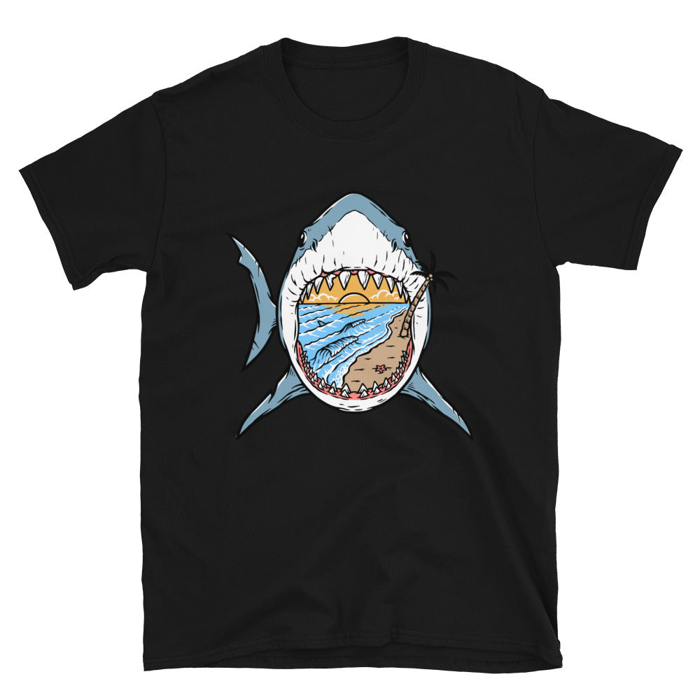 The beach inside the shark Fit Unisex Softstyle T-Shirt