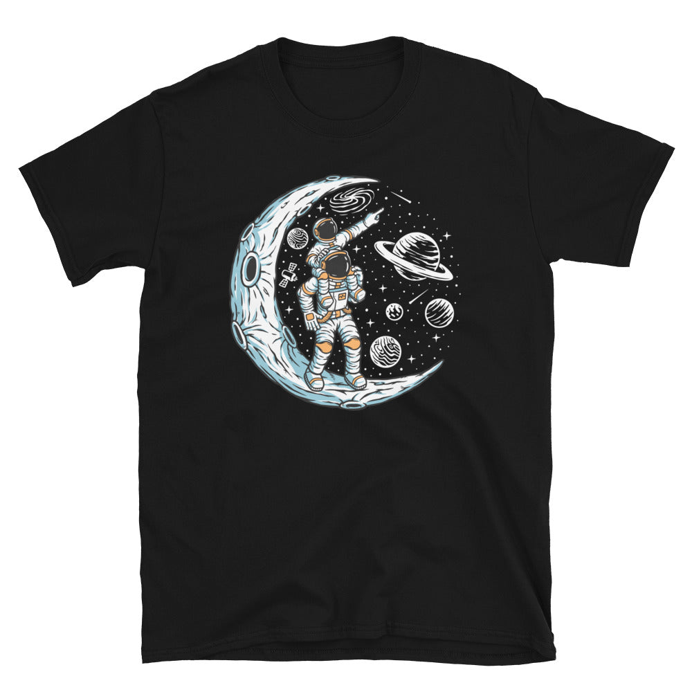 Astronaut and His Son on the Moon - Fit Unisex Softstyle T-Shirt