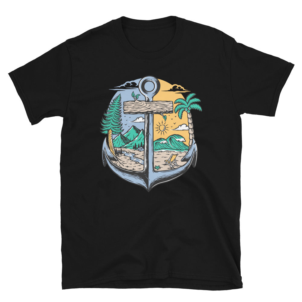 Between Mountain's and Sea Anchor in my Life - Fit Unisex Softstyle T-Shirt