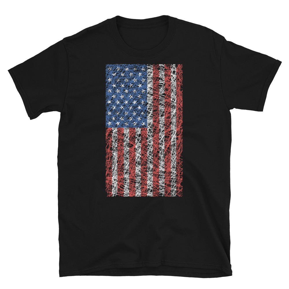 American Flag - Fit Unisex Softstyle T-Shirt