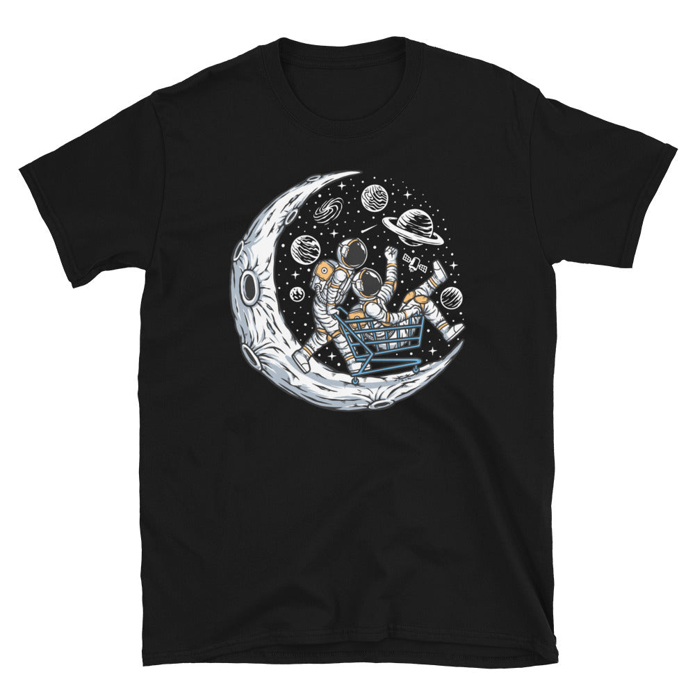 Astronauts Having Fun on the Moon - Fit Unisex Softstyle T-Shirt