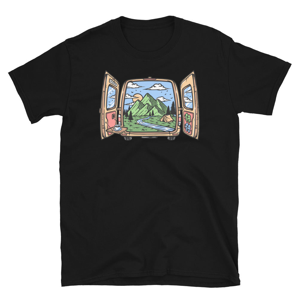 Beautiful Mountain View in the Car - Fit Unisex Softstyle T-Shirt